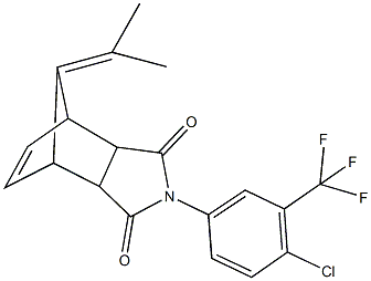 4-[4-chloro-3-(trifluoromethyl)phenyl]-10-(1-methylethylidene)-4-azatricyclo[5.2.1.0~2,6~]dec-8-ene-3,5-dione Structure