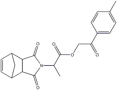 2-(4-methylphenyl)-2-oxoethyl 2-(3,5-dioxo-4-azatricyclo[5.2.1.0~2,6~]dec-8-en-4-yl)propanoate Structure