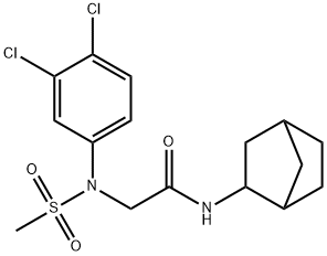 N-bicyclo[2.2.1]hept-2-yl-2-[3,4-dichloro(methylsulfonyl)anilino]acetamide 구조식 이미지