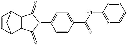 4-(3,5-dioxo-4-azatricyclo[5.2.1.0~2,6~]dec-8-en-4-yl)-N-(2-pyridinyl)benzamide Structure