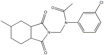 N-(3-chlorophenyl)-N-[(5-methyl-1,3-dioxooctahydro-2H-isoindol-2-yl)methyl]acetamide 구조식 이미지