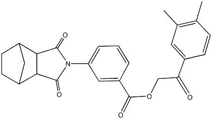 2-(3,4-dimethylphenyl)-2-oxoethyl 3-(3,5-dioxo-4-azatricyclo[5.2.1.0~2,6~]dec-4-yl)benzoate 구조식 이미지