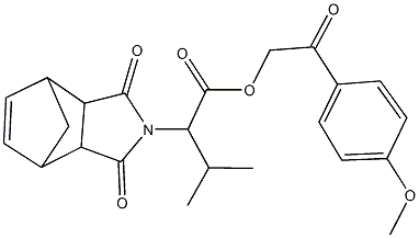 2-(4-methoxyphenyl)-2-oxoethyl 2-(3,5-dioxo-4-azatricyclo[5.2.1.0~2,6~]dec-8-en-4-yl)-3-methylbutanoate 구조식 이미지