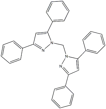 1-[(3,5-diphenyl-1H-pyrazol-1-yl)methyl]-3,5-diphenyl-1H-pyrazole 구조식 이미지