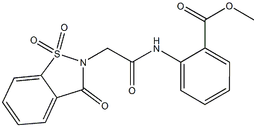 methyl 2-{[(1,1-dioxido-3-oxo-1,2-benzisothiazol-2(3H)-yl)acetyl]amino}benzoate Structure