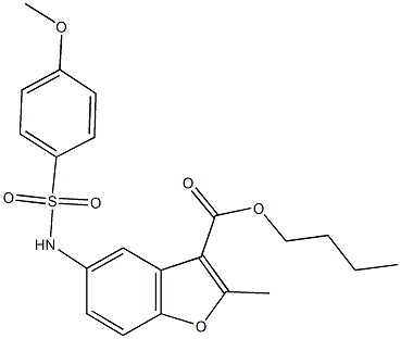 butyl 5-{[(4-methoxyphenyl)sulfonyl]amino}-2-methyl-1-benzofuran-3-carboxylate Structure