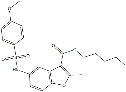 pentyl 5-{[(4-methoxyphenyl)sulfonyl]amino}-2-methyl-1-benzofuran-3-carboxylate Structure