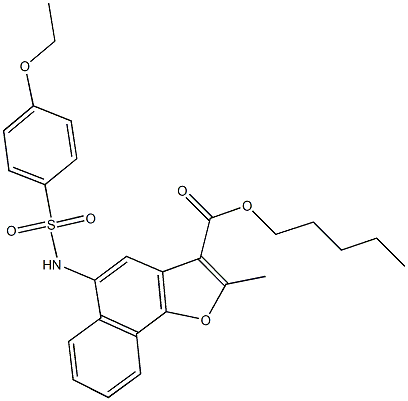 pentyl 5-{[(4-ethoxyphenyl)sulfonyl]amino}-2-methylnaphtho[1,2-b]furan-3-carboxylate 구조식 이미지