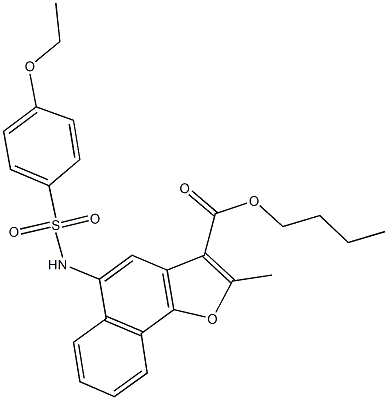 butyl 5-{[(4-ethoxyphenyl)sulfonyl]amino}-2-methylnaphtho[1,2-b]furan-3-carboxylate 구조식 이미지