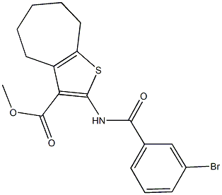 methyl 2-[(3-bromobenzoyl)amino]-5,6,7,8-tetrahydro-4H-cyclohepta[b]thiophene-3-carboxylate Structure