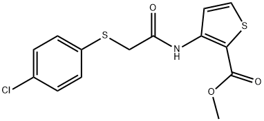 methyl 3-({[(4-chlorophenyl)sulfanyl]acetyl}amino)-2-thiophenecarboxylate 구조식 이미지