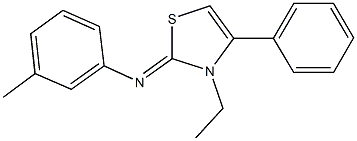 N-(3-ethyl-4-phenyl-1,3-thiazol-2(3H)-ylidene)-N-(3-methylphenyl)amine 구조식 이미지