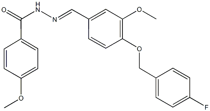 N'-{4-[(4-fluorobenzyl)oxy]-3-methoxybenzylidene}-4-methoxybenzohydrazide 구조식 이미지