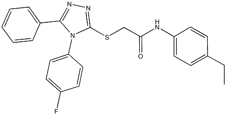 N-(4-ethylphenyl)-2-{[4-(4-fluorophenyl)-5-phenyl-4H-1,2,4-triazol-3-yl]sulfanyl}acetamide 구조식 이미지