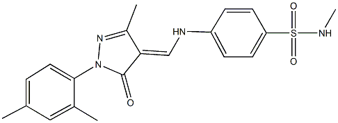 4-({[1-(2,4-dimethylphenyl)-3-methyl-5-oxo-1,5-dihydro-4H-pyrazol-4-ylidene]methyl}amino)-N-methylbenzenesulfonamide 구조식 이미지