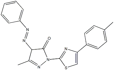 5-methyl-2-[4-(4-methylphenyl)-1,3-thiazol-2-yl]-4-(phenyldiazenyl)-2,4-dihydro-3H-pyrazol-3-one 구조식 이미지