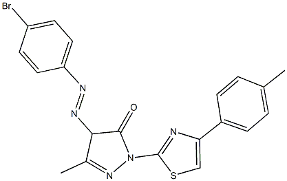 4-[(4-bromophenyl)diazenyl]-5-methyl-2-[4-(4-methylphenyl)-1,3-thiazol-2-yl]-2,4-dihydro-3H-pyrazol-3-one 구조식 이미지