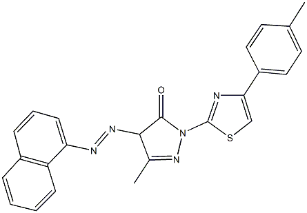 5-methyl-2-[4-(4-methylphenyl)-1,3-thiazol-2-yl]-4-(1-naphthyldiazenyl)-2,4-dihydro-3H-pyrazol-3-one Structure