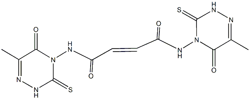 N~1~,N~4~-bis(6-methyl-5-oxo-3-thioxo-2,5-dihydro-1,2,4-triazin-4(3H)-yl)-2-butenediamide Structure