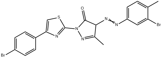 4-[(3-bromo-4-methylphenyl)diazenyl]-2-[4-(4-bromophenyl)-1,3-thiazol-2-yl]-5-methyl-2,4-dihydro-3H-pyrazol-3-one 구조식 이미지