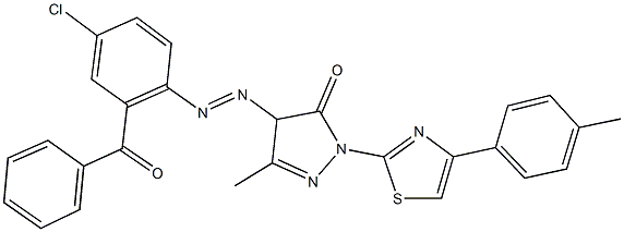 4-[(2-benzoyl-4-chlorophenyl)diazenyl]-5-methyl-2-[4-(4-methylphenyl)-1,3-thiazol-2-yl]-2,4-dihydro-3H-pyrazol-3-one Structure