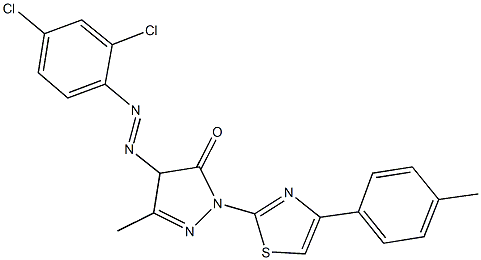 4-[(2,4-dichlorophenyl)diazenyl]-5-methyl-2-[4-(4-methylphenyl)-1,3-thiazol-2-yl]-2,4-dihydro-3H-pyrazol-3-one 구조식 이미지