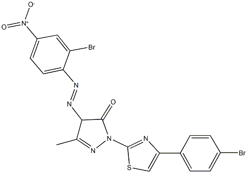 4-({2-bromo-4-nitrophenyl}diazenyl)-2-[4-(4-bromophenyl)-1,3-thiazol-2-yl]-5-methyl-2,4-dihydro-3H-pyrazol-3-one Structure