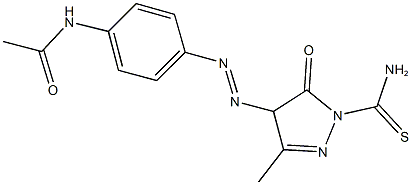 N-(4-{2-[1-(aminocarbothioyl)-3-methyl-5-oxo-4,5-dihydro-1H-pyrazol-4-yl]diazenyl}phenyl)acetamide 구조식 이미지