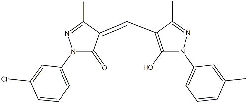 2-(3-chlorophenyl)-4-{[5-hydroxy-3-methyl-1-(3-methylphenyl)-1H-pyrazol-4-yl]methylene}-5-methyl-2,4-dihydro-3H-pyrazol-3-one Structure