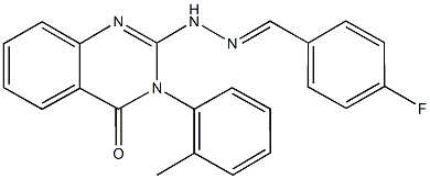 4-fluorobenzaldehyde [3-(2-methylphenyl)-4-oxo-3,4-dihydro-2-quinazolinyl]hydrazone Structure