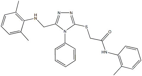 2-({5-[(2,6-dimethylanilino)methyl]-4-phenyl-4H-1,2,4-triazol-3-yl}sulfanyl)-N-(2-methylphenyl)acetamide Structure