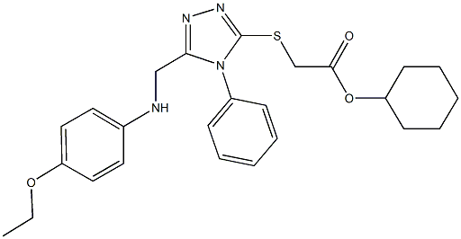 cyclohexyl ({5-[(4-ethoxyanilino)methyl]-4-phenyl-4H-1,2,4-triazol-3-yl}sulfanyl)acetate 구조식 이미지