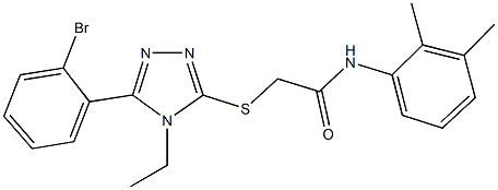 2-{[5-(2-bromophenyl)-4-ethyl-4H-1,2,4-triazol-3-yl]sulfanyl}-N-(2,3-dimethylphenyl)acetamide 구조식 이미지