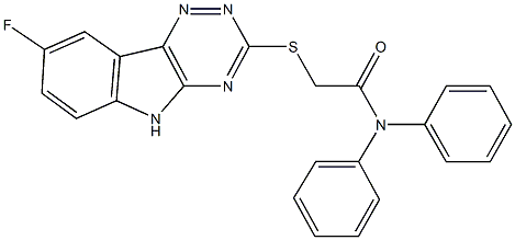 2-[(8-fluoro-5H-[1,2,4]triazino[5,6-b]indol-3-yl)sulfanyl]-N,N-diphenylacetamide 구조식 이미지