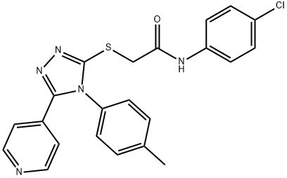 N-(4-chlorophenyl)-2-{[4-(4-methylphenyl)-5-pyridin-4-yl-4H-1,2,4-triazol-3-yl]sulfanyl}acetamide 구조식 이미지