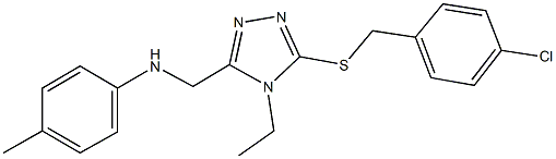 N-({5-[(4-chlorobenzyl)sulfanyl]-4-ethyl-4H-1,2,4-triazol-3-yl}methyl)-4-methylaniline 구조식 이미지