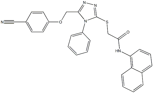 2-({5-[(4-cyanophenoxy)methyl]-4-phenyl-4H-1,2,4-triazol-3-yl}sulfanyl)-N-(1-naphthyl)acetamide Structure