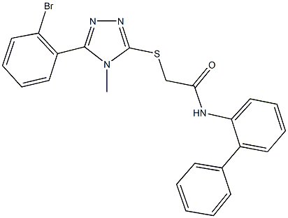 N-[1,1'-biphenyl]-2-yl-2-{[5-(2-bromophenyl)-4-methyl-4H-1,2,4-triazol-3-yl]sulfanyl}acetamide 구조식 이미지