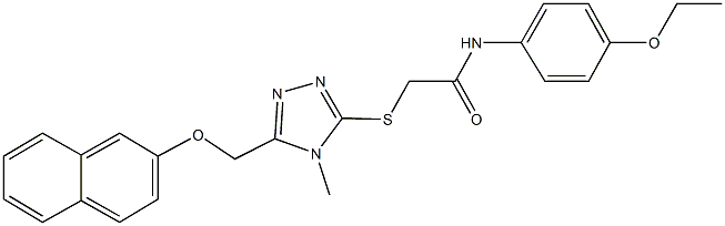 N-(4-ethoxyphenyl)-2-({4-methyl-5-[(2-naphthyloxy)methyl]-4H-1,2,4-triazol-3-yl}sulfanyl)acetamide 구조식 이미지