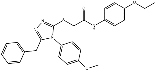 2-{[5-benzyl-4-(4-methoxyphenyl)-4H-1,2,4-triazol-3-yl]sulfanyl}-N-(4-ethoxyphenyl)acetamide Structure