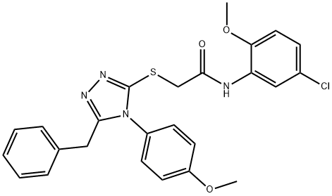 2-{[5-benzyl-4-(4-methoxyphenyl)-4H-1,2,4-triazol-3-yl]sulfanyl}-N-(5-chloro-2-methoxyphenyl)acetamide Structure