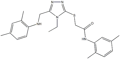 2-({5-[(2,4-dimethylanilino)methyl]-4-ethyl-4H-1,2,4-triazol-3-yl}sulfanyl)-N-(2,5-dimethylphenyl)acetamide Structure