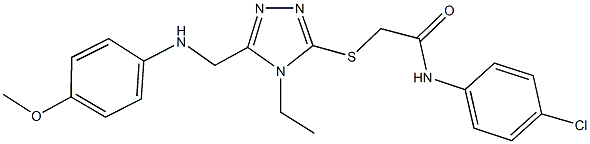 N-(4-chlorophenyl)-2-({4-ethyl-5-[(4-methoxyanilino)methyl]-4H-1,2,4-triazol-3-yl}sulfanyl)acetamide Structure
