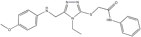 2-({4-ethyl-5-[(4-methoxyanilino)methyl]-4H-1,2,4-triazol-3-yl}sulfanyl)-N-phenylacetamide 구조식 이미지