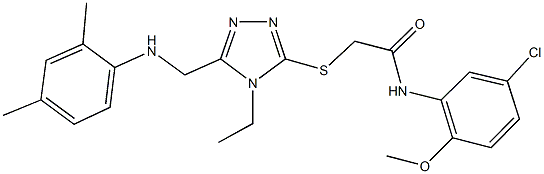 N-(5-chloro-2-methoxyphenyl)-2-({5-[(2,4-dimethylanilino)methyl]-4-ethyl-4H-1,2,4-triazol-3-yl}sulfanyl)acetamide Structure
