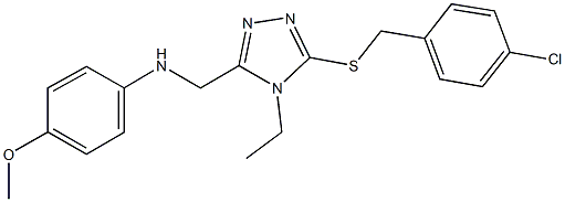 N-[(5-{[(4-chlorophenyl)methyl]sulfanyl}-4-ethyl-4H-1,2,4-triazol-3-yl)methyl]-4-(methyloxy)aniline Structure