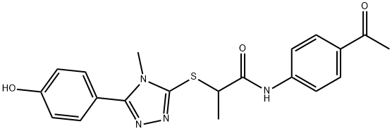 N-(4-acetylphenyl)-2-{[5-(4-hydroxyphenyl)-4-methyl-4H-1,2,4-triazol-3-yl]sulfanyl}propanamide Structure