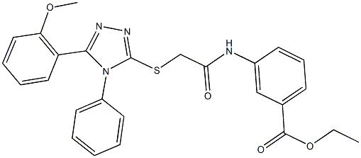 ethyl 3-[({[5-(2-methoxyphenyl)-4-phenyl-4H-1,2,4-triazol-3-yl]sulfanyl}acetyl)amino]benzoate Structure