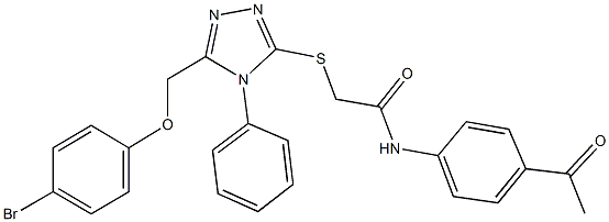 N-(4-acetylphenyl)-2-({5-[(4-bromophenoxy)methyl]-4-phenyl-4H-1,2,4-triazol-3-yl}sulfanyl)acetamide Structure