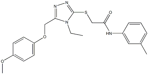 2-({4-ethyl-5-[(4-methoxyphenoxy)methyl]-4H-1,2,4-triazol-3-yl}sulfanyl)-N-(3-methylphenyl)acetamide 구조식 이미지
